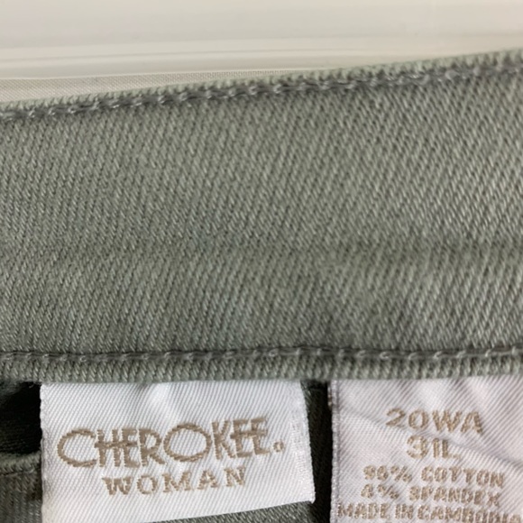 Cherokee Women Green midrise tapered plus size jeans stretch denim. Size: 20W. - Picture 9 of 9